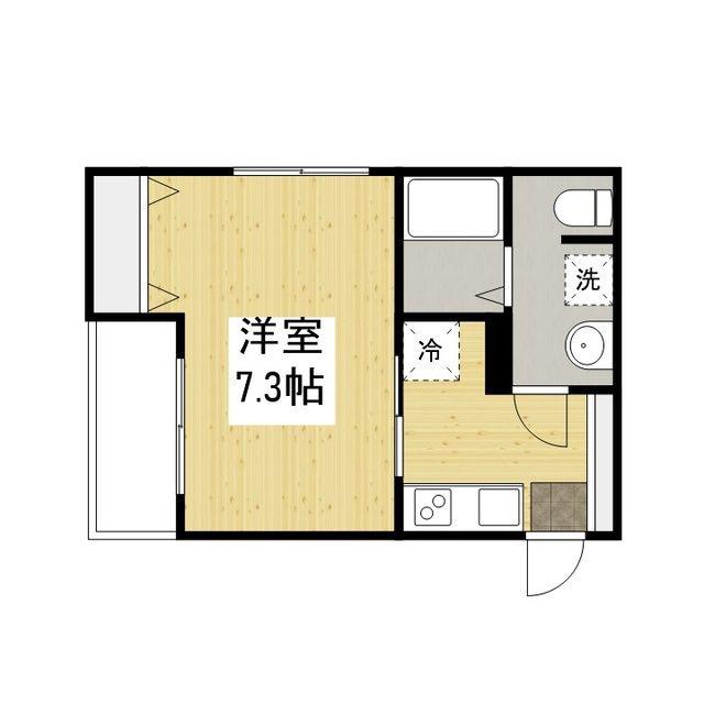 REVE南本庄(1K/2階)の間取り写真