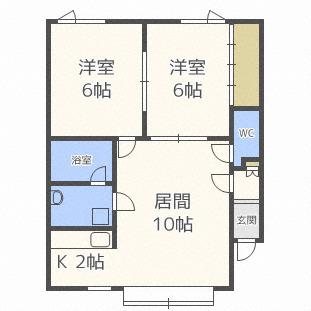 ゴールド五号館(2LDK/1階)の間取り写真