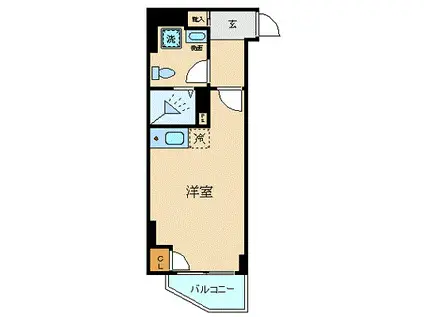 ブライトヒルレジデンス横浜(ワンルーム/9階)の間取り写真