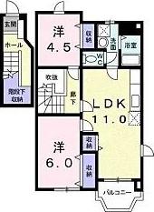 ブランドールアビテC(2LDK/2階)の間取り写真