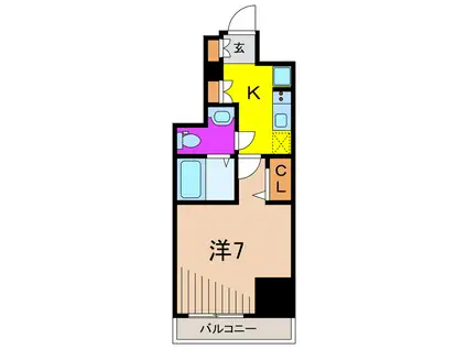 ユリカロゼAZ亀有ノース TOWER(1K/5階)の間取り写真