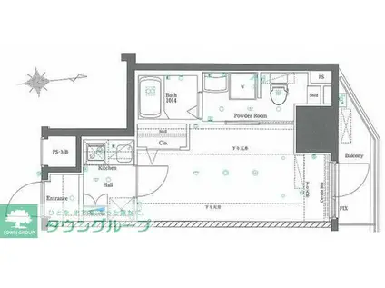 アゼスト西川口(1K/6階)の間取り写真