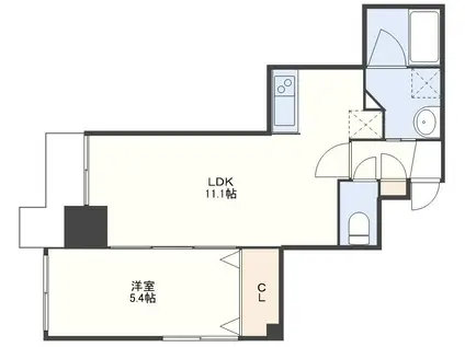 CRECIA CHIKUGOMACHI(1LDK/2階)の間取り写真