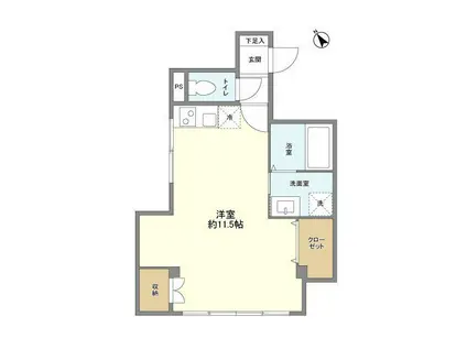 MAISON BLANCHE(ワンルーム/2階)の間取り写真