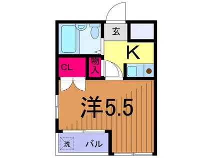 ビューパレス西亀有(1K/3階)の間取り写真