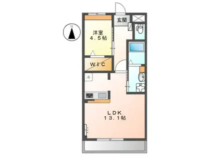 RIESLINGS(1LDK/1階)の間取り写真