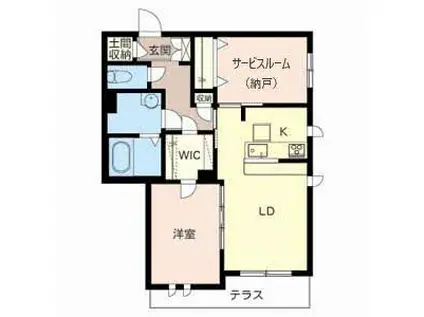 フラワーガーデンイースト(1SLDK/2階)の間取り写真