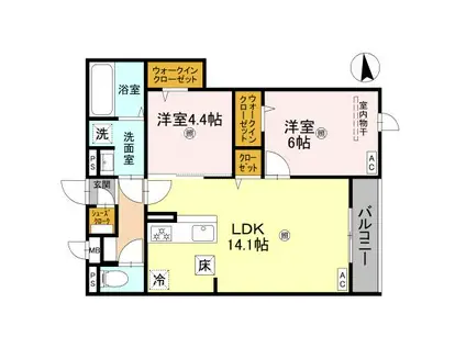 メゾン ド セリジェ(2LDK/1階)の間取り写真