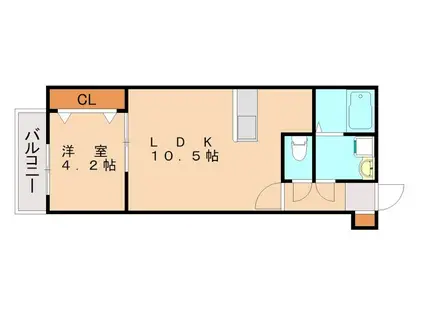 WALEA HALE KASUGA(1LDK/2階)の間取り写真