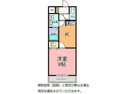 ジョイフルハイツIII(1K/3階)の間取り写真