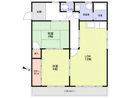 RHYTHM高槻野田(2LDK/3階)の間取り写真