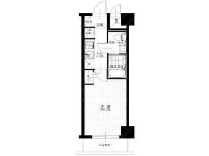 モンテベルデ横浜中央(1K/3階)の間取り写真
