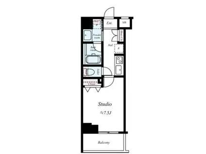 デュオステージ鷺ノ宮(1K/2階)の間取り写真