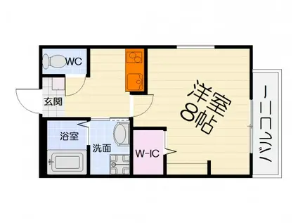 エヌエムキャトフヴァントワ(1K/3階)の間取り写真