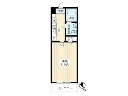 ディアス岡田 B棟(3DK/1階)の間取り写真