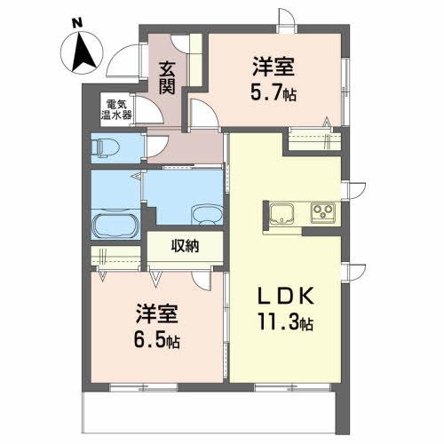 メゾンマスト盛南 I(2LDK/1階)の間取り写真