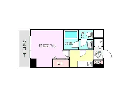 東明マンション新東(1K/7階)の間取り写真