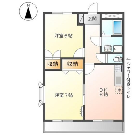 サンコート土田(2DK/2階)の間取り写真