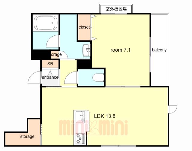 SHAMAISON GARDENS 六甲(1LDK/3階)の間取り写真