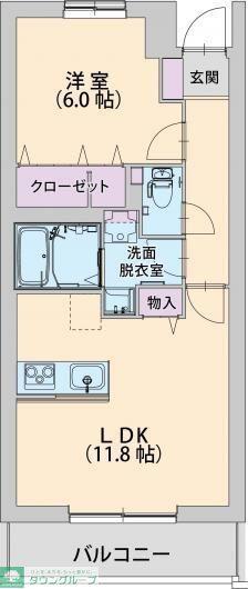 パラッツォ淵野辺III(1LDK/1階)の間取り写真