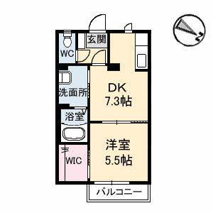 シャーメゾンマルニ(1DK/2階)の間取り写真