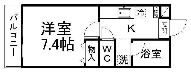 全健ハイム八木山I(1K/3階)の間取り写真