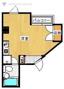 ロマーヌ新石山(ワンルーム/4階)の間取り写真