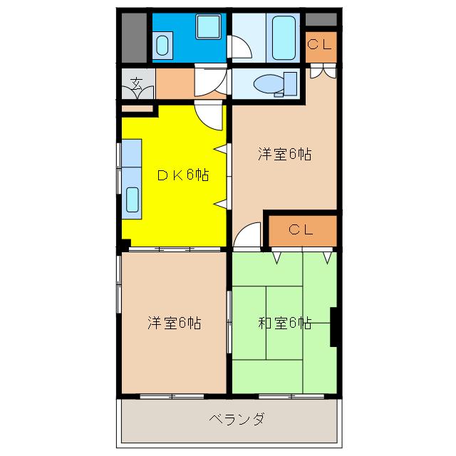 サンライト藤宮(3DK/1階)の間取り写真