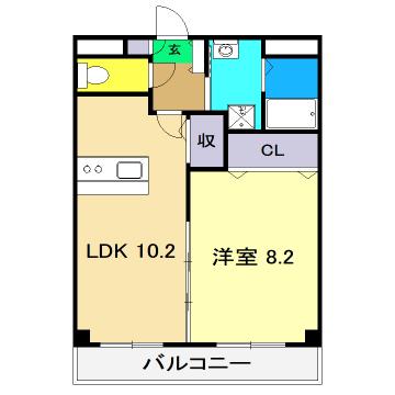 エピナール北久保(1LDK/1階)の間取り写真