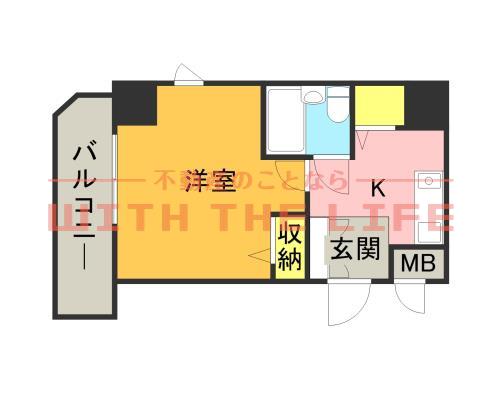 メゾンド・プレザージュ(1K/6階)の間取り写真