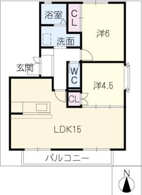プチメゾン(2LDK/2階)の間取り写真