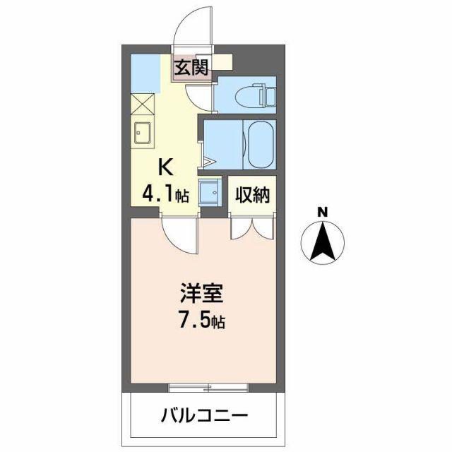 グランドステータスフリーダム(1K/3階)の間取り写真