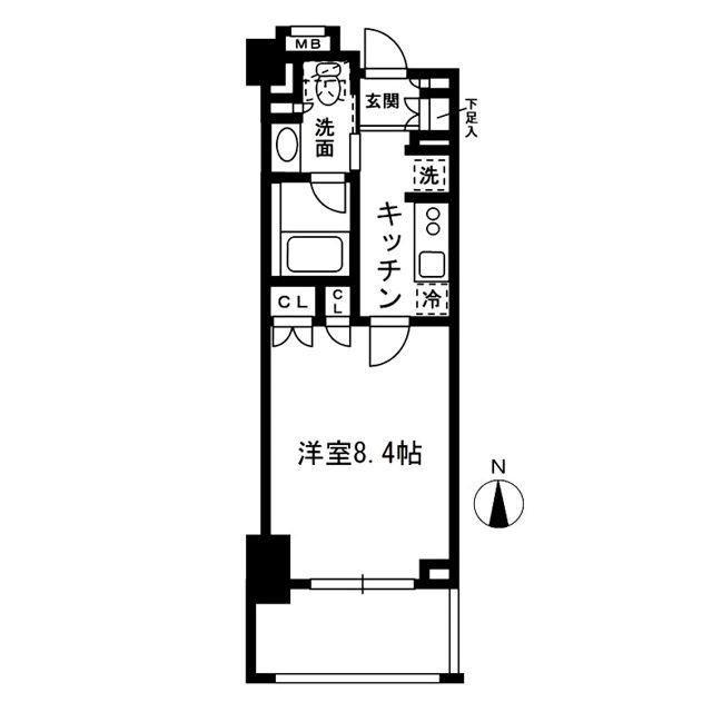 レジディア中落合B棟(1K/4階)の間取り写真