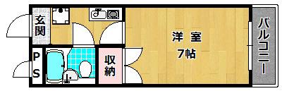 大東御殿山ビル(1K/4階)の間取り写真