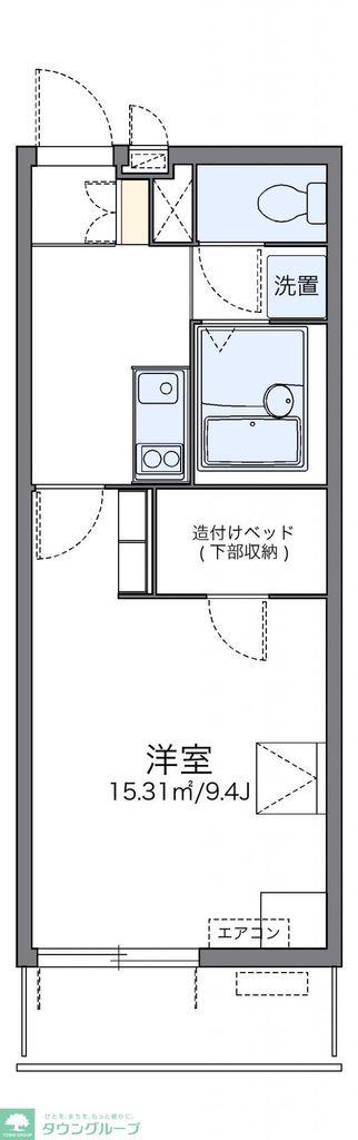 レオパレスMINAMIIII(1K/2階)の間取り写真