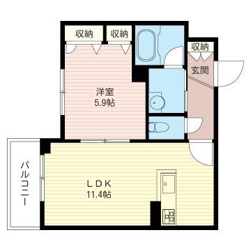 エトワール(1LDK/3階)の間取り写真