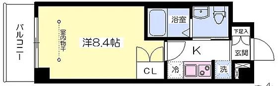 京成成田駅東口センターゲートビル(1K/9階)の間取り写真