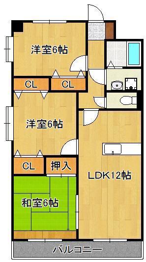 ミラドールF(3LDK/7階)の間取り写真