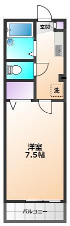 メゾンドプレステージ(1K/3階)の間取り写真