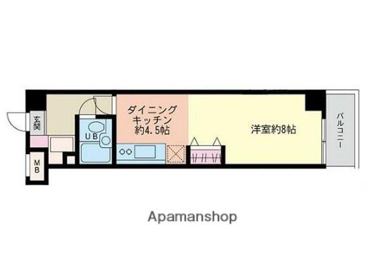 YSビル(ワンルーム/6階)の間取り写真