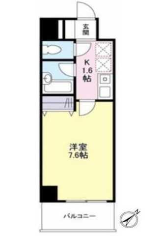 クオーレプロバンス船堀(1K/6階)の間取り写真