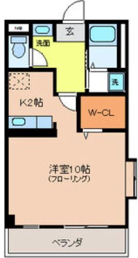 ファーストフィールド(ワンルーム/1階)の間取り写真