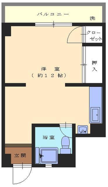 リバーサイド青戸(ワンルーム/2階)の間取り写真