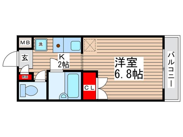 カーサIM(1K/2階)の間取り写真