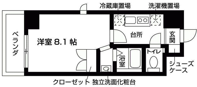 ル・シャンテK(1K/2階)の間取り写真