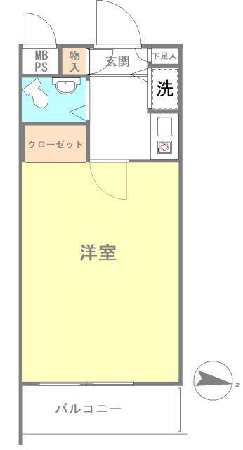 ライオンズマンション大島(1K/6階)の間取り写真