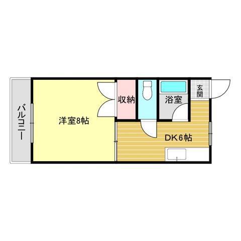 パルメゾンIII(1DK/1階)の間取り写真