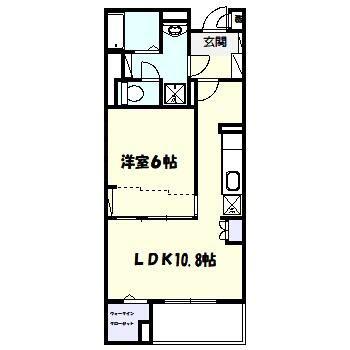 ブリッサ港南(1LDK/2階)の間取り写真