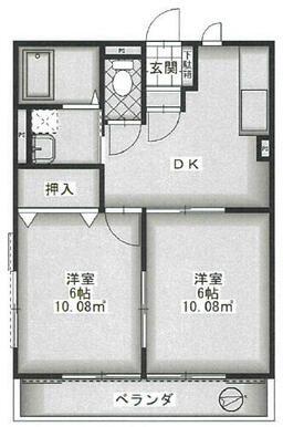 第33愛日ハイツ(2DK/1階)の間取り写真