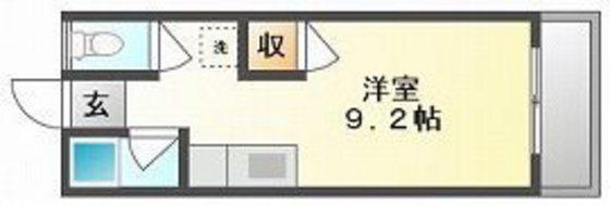 ソレイユK(ワンルーム/2階)の間取り写真